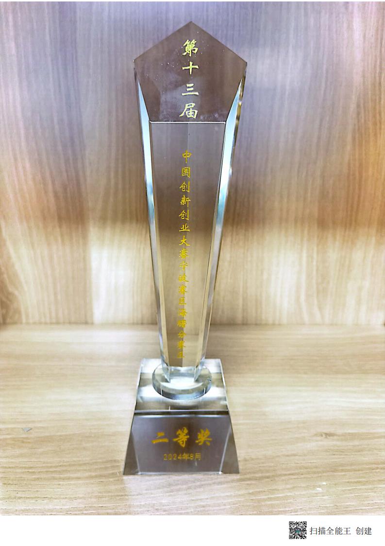 2024年第十三届中国创新创业大赛-宁波赛区-海曙分赛区-二等奖-奖杯